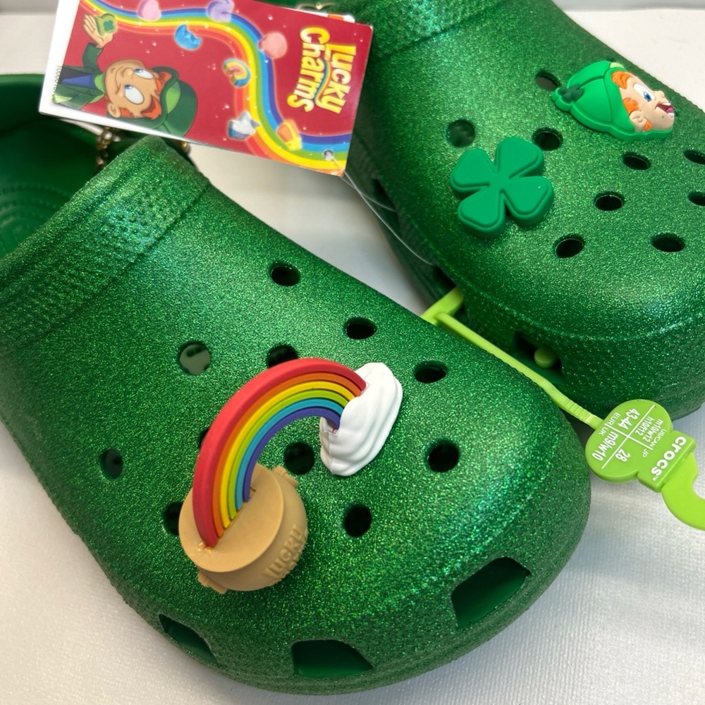 Lucky Charms Classic CrocsFree*Crocs Key Change & JiBBitZ Charms Sz 10 M / 12 W
